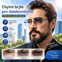 🔥Kupte jeden pár, druhý dostanete zdarma🔥 Chytré fotochromatické brýle na čtení s technologií Smart Zoom