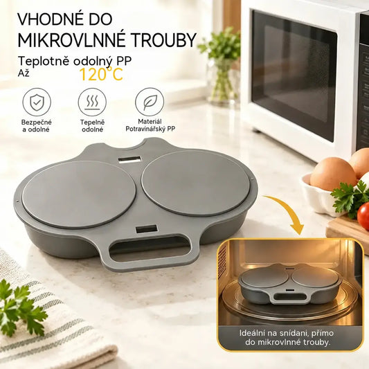 🎁 2 ks za 480 českých korun 💥 Speciální zařízení na vaření vajec v mikrovlnné troubě: design se dvěma komorami, nepřilnavý povrch, snadné čištění. 🏠, koupíte jedno, druhé dostanete zdarma